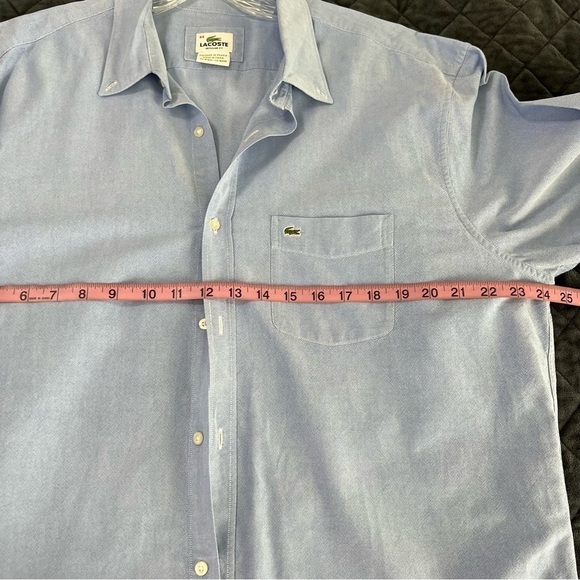 Lacoste Men 44 XL Light Blue Long Sleeve Button Down Dress Collared Shirt X - Picture 7 of 7